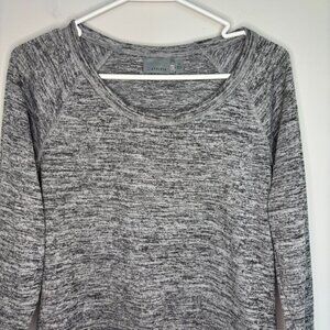 ATHLETA Sweater Women's XS Black Heather Long Sleeve Hi Lo Hem Stretch